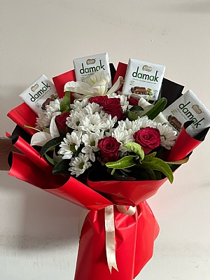 Damak ikolatal Gl & Papatya Buketi